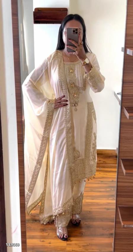 Party Wear Sharara Set - off white, Xxl