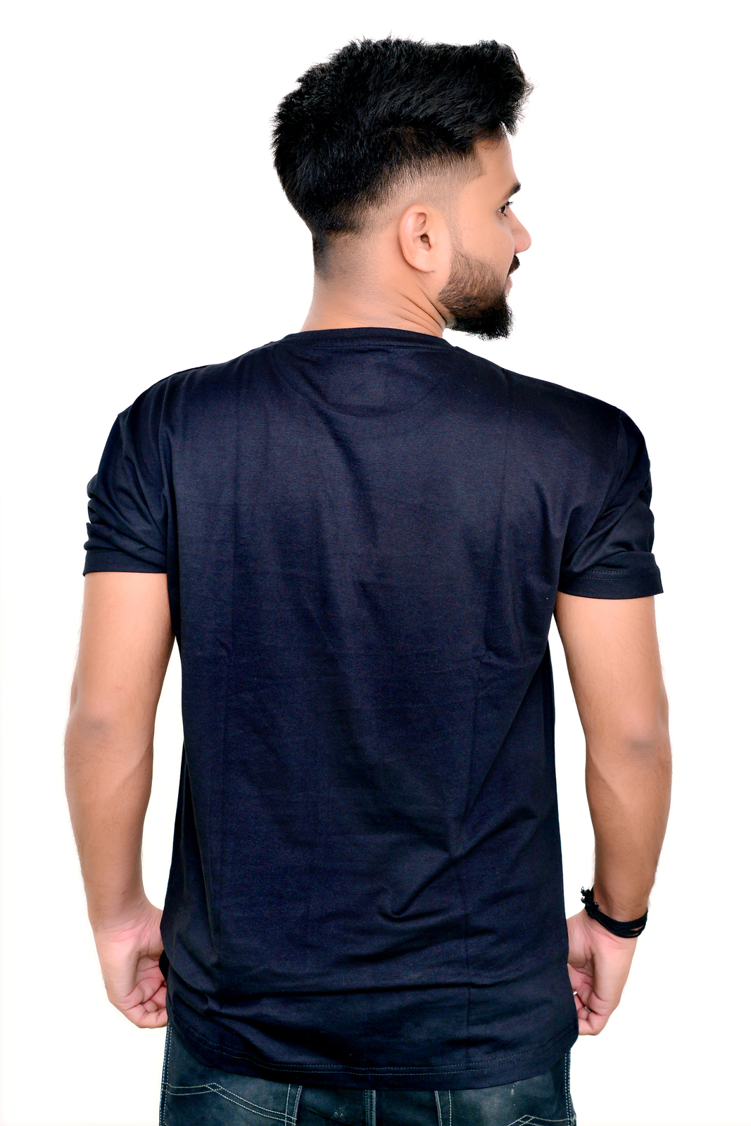 Men Black Pure Cotton T-shirt By BLACKSANDWHITE - L, White