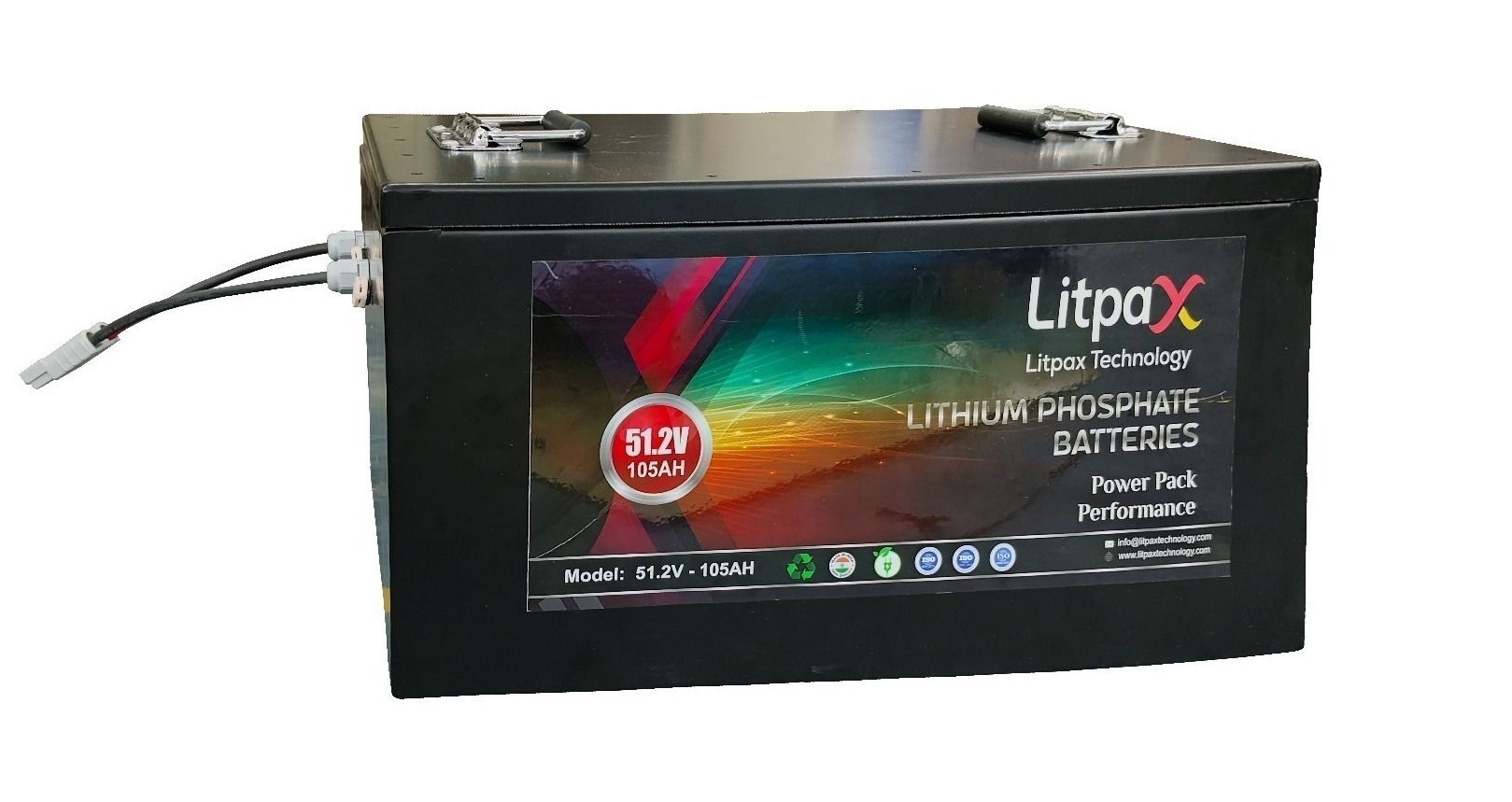 Litpax 51.2V 100Ah Lithium Phosphate Battery with Smart BMS App Control and 5 Years Warranty