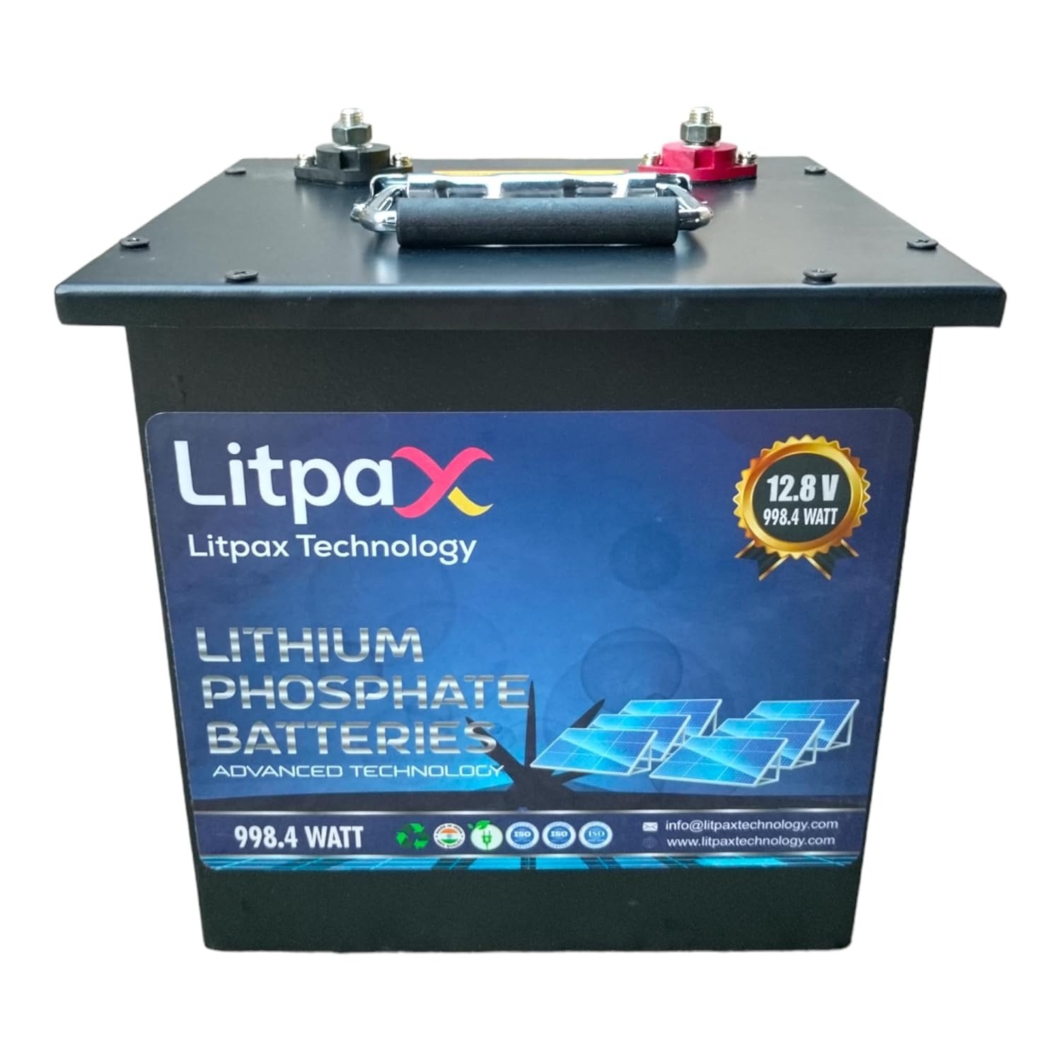 Litpax 12.8V 78Ah 998.4W Lithium Phosphate Battery with BMS and 3 Years Warranty