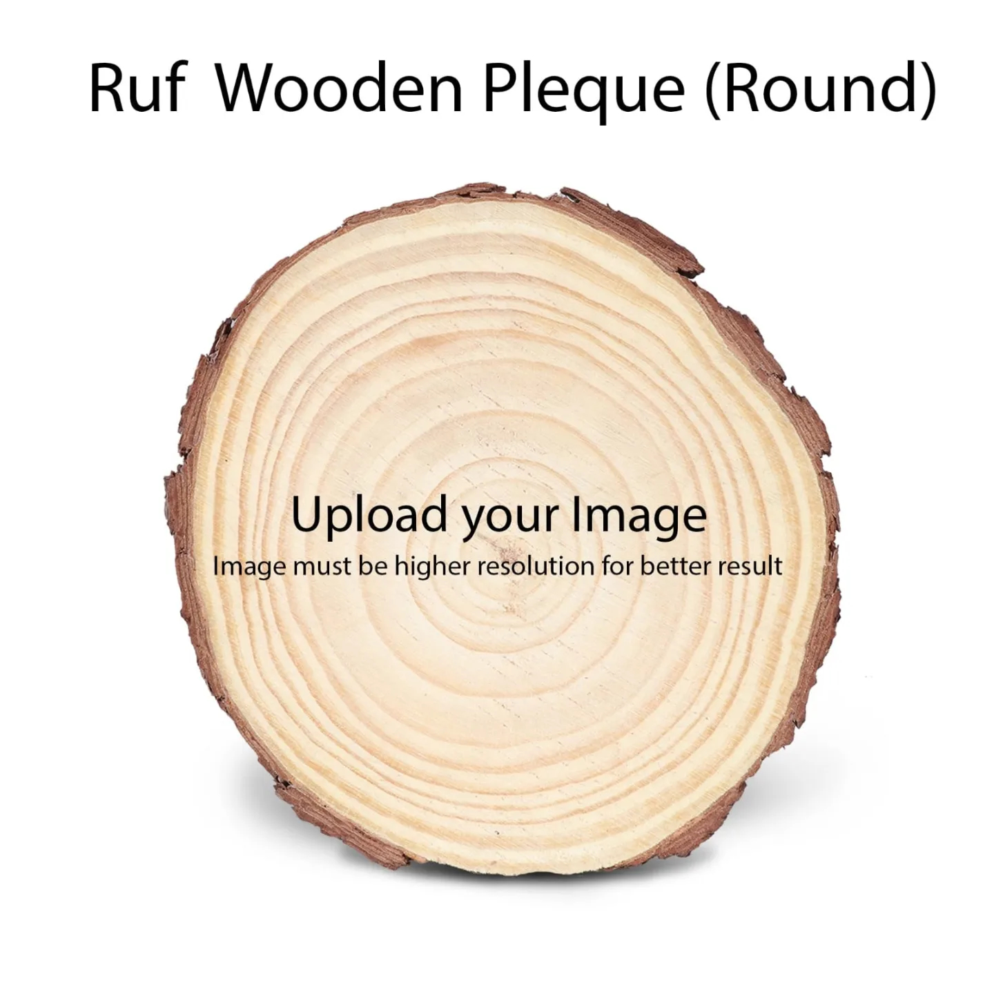 Ruf Wooden Pleque | Round | Photo Engrave - Aprox. 7 in