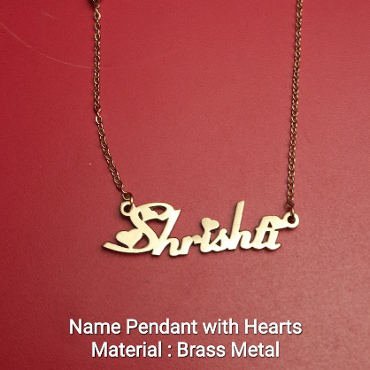 Itsmyway Name Pendant With Hearts - With Butterfly Hanging