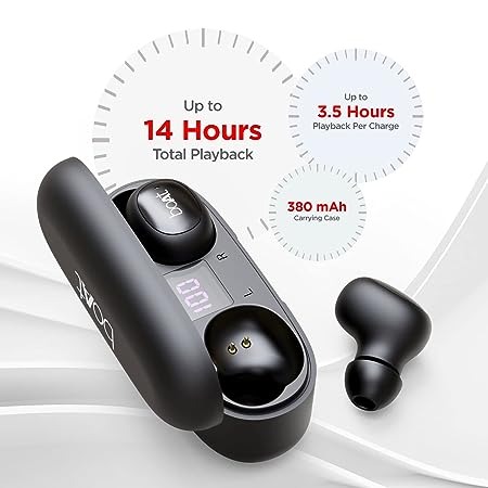 boAt Airdopes 121v2 in-Ear True Wireless Earbuds with Upto 14 Hours Playback, 8MM Drivers, Battery Indicators, Lightweight Earbuds & Multifunction Controls (Active Black, with Mic)