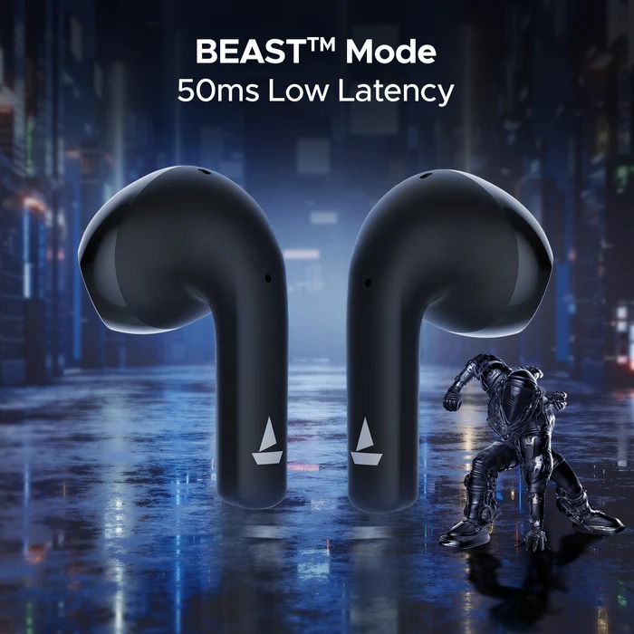 boAt Airdopes 125 TWS Earbuds with Environmental Noise Cancellation (IPX5 Water Resistant, ASAP Charge, Mystic Black)