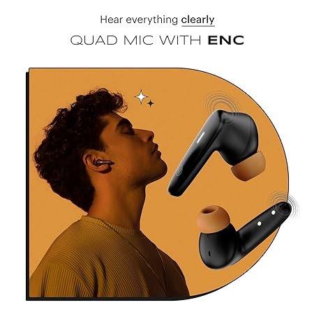 Noise Buds VS401 in-Ear Truly Wireless Earbuds with 50H of Playtime, Low Latency(up-to 50ms), Quad Mic with ENC, Instacharge(10 min=200 min),10mm Driver, BT v5.3(Open box )