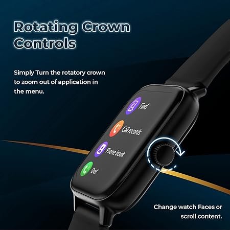 GIZMORE Blaze X Smartwatch Bluetooth Calling 1.85" HD Display, 600 NITS, 240 * 286 PX High Res with SpO2, Heart Rate Monitoring, smartwatch