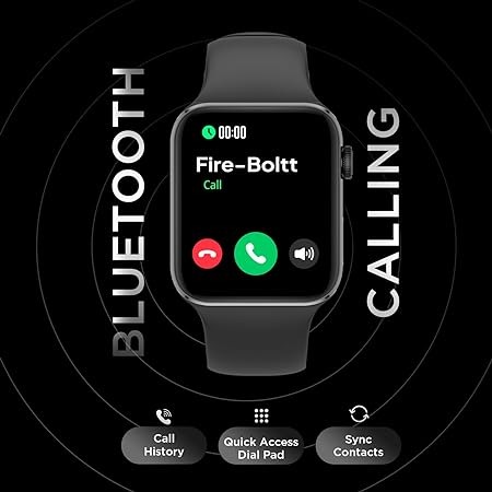 Fire-Boltt Visionary 1.78" AMOLED Bluetooth Calling Smartwatch with 368 * 448 Pixel Resolution, Rotating Crown & 60Hz Refresh Rate 100+ Sports Mode, TWS Connection, Voice Assistance (Black)