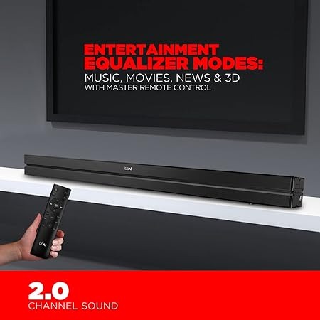  ( Refurbished )boAt AAVANTE Bar 1300 60W 2.0 Channel Bluetooth Soundbar Signature Sound, Multiple Connectivity Modes, Entertainment Modes, Premium Finish and Bluetooth V5.0(Premium Black)