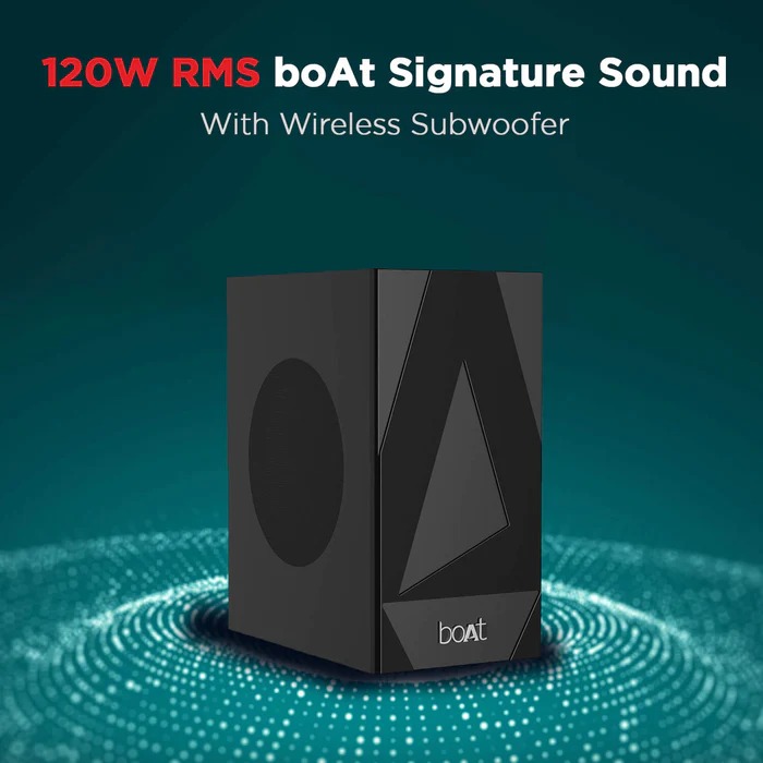 ( Refurbished )boAt AAVANTE Bar 1800v2 2.1 Ch Soundbar with Wireless Subwoofer, 120W RMS boAt Signature Sound (Premium Black)