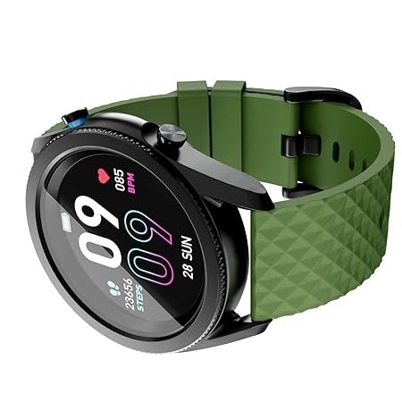 ( open box )Intex FitRist Active Smart Watch Multiple Watch Faces Music Control Remote Shutter Camera Call Reject (Military Green)