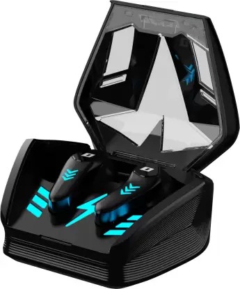 ( open box ) DEFY Gravity Turbo with Low Latency for Gaming, 30 Hours Playback, LED Lights Bluetooth Headset  (Invincible Black, In the Ear)