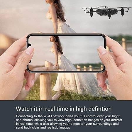 ( open box )Mini Drone, S20 Mini Folding Drone 4K FPV Live Video High Definition Camera Professional Foldable RC Quadcopter APP Control(black)