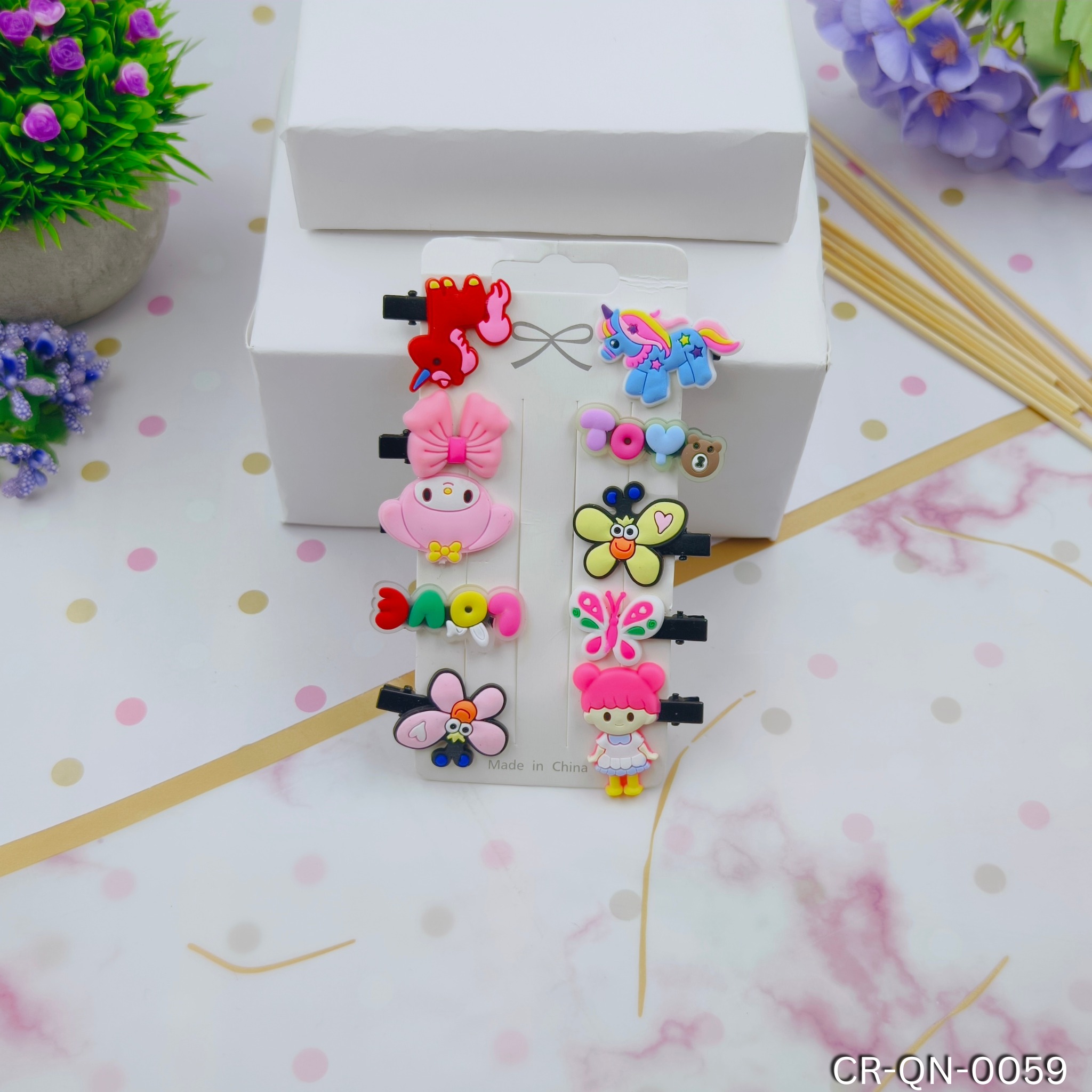 KANAF ( SET 0F 10 | RANDOM & MIX ) Enchanted Fanciful Delights Alligator Hair Pin Assortment - Whimsical Mix and Match Collection for Little Fashionistas