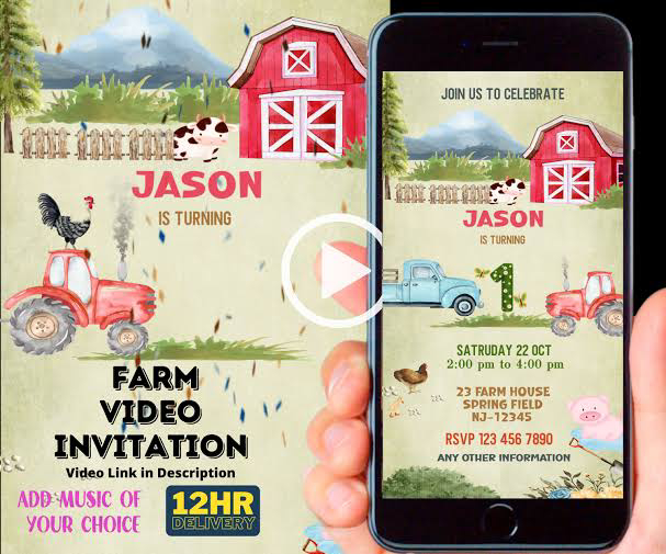 Barnyard Theme Video Invitation 