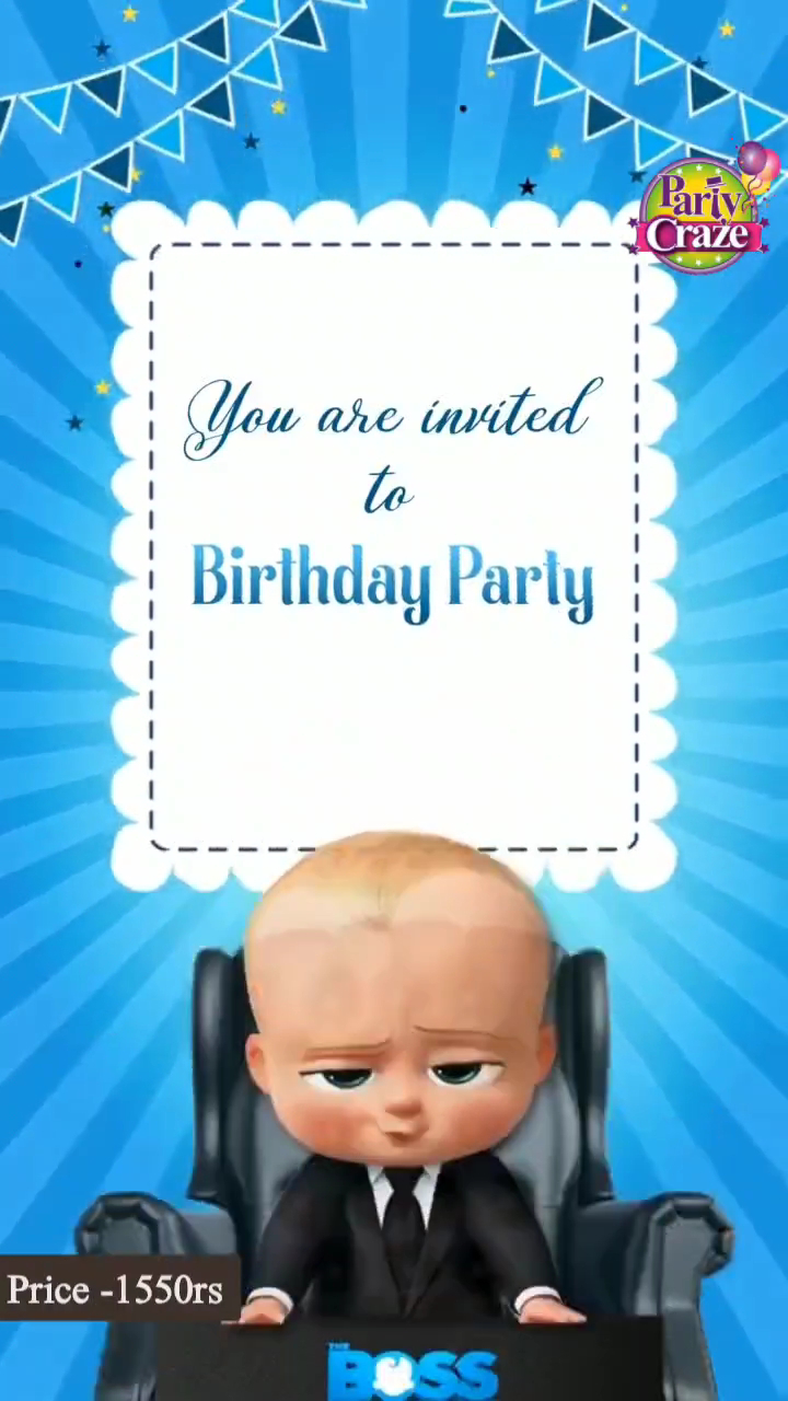 Baby Boss Theme Video Invitations 