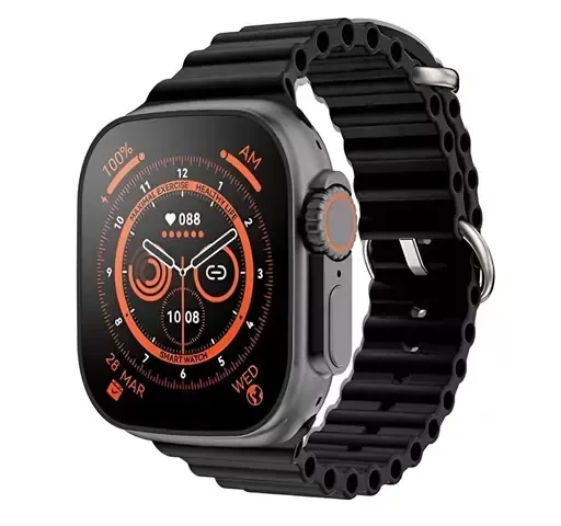 MULTUS T800 Ultra Smart Watch 1.99 inch Infinite Display,Bluetooth Calling,Heart Rate Tracking, Sports Features (T800 Black (Without SIM)) Mo - Free Size