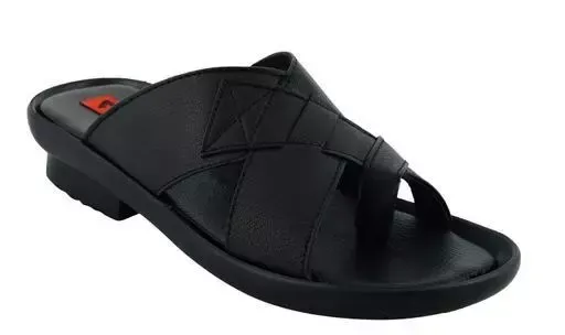 Lavista Men's Synthetic Leather Black Soft or Comfortable Slippers Chhapal Floats and Flip-Fop Mo - IND-8