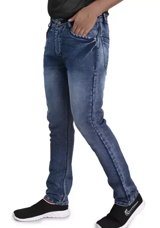 Men Denim Trendy Full Length Jeans Pant Mo - 32