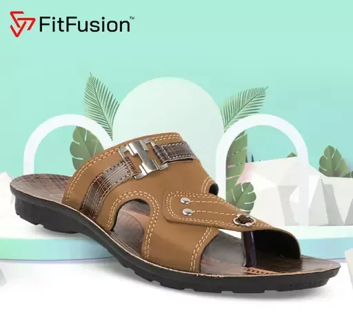 FitFusion Ethnic Slipper For Men Fashion Slip on Men's Flat Mo - IND-9