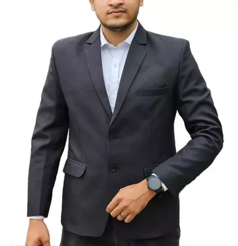 Men Black Solid Single Breasted casual, Formal, Party , festive & Wedding Blazers MO - M