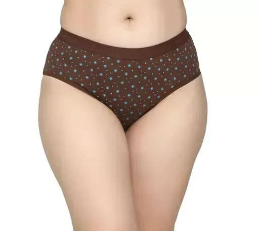 MAROON Multicolor Cotton Blend Mid Rise Hipster Pack of 3 Women Panty Combo Mo - M