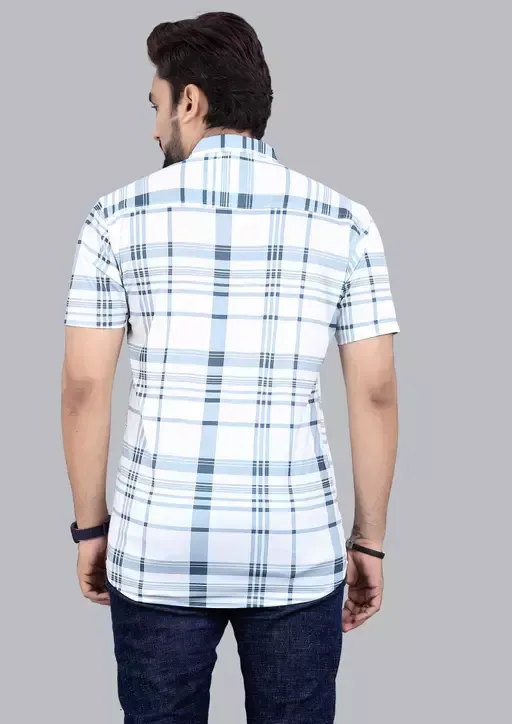 Men Regular Fit Printed Slim Collar Casual Shirt Mo - M