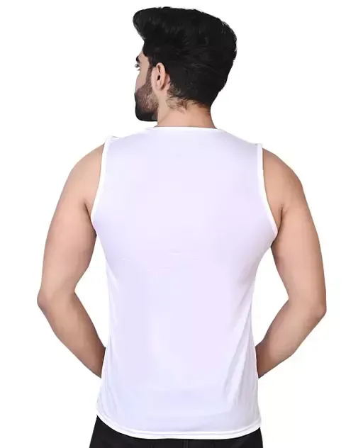 krishna Men's Solid and Colorblock Sleeveless Gym Vest and Active Vest In Multicolor With Pack Of 3 pcs Mo - M