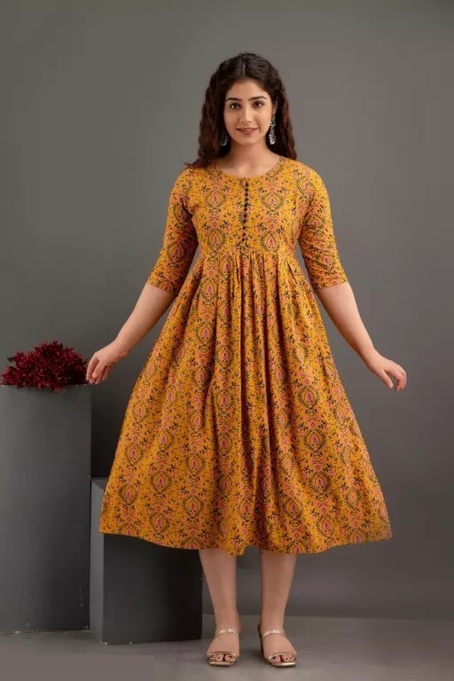 Women Rayon Printed Saumya Long Anarkali Kurtis - XXL