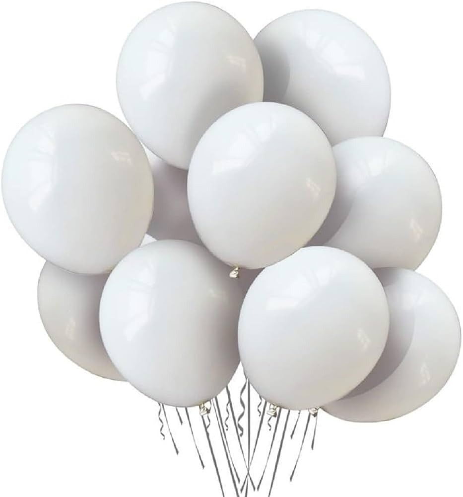 Balloons Single Color 50pc - White