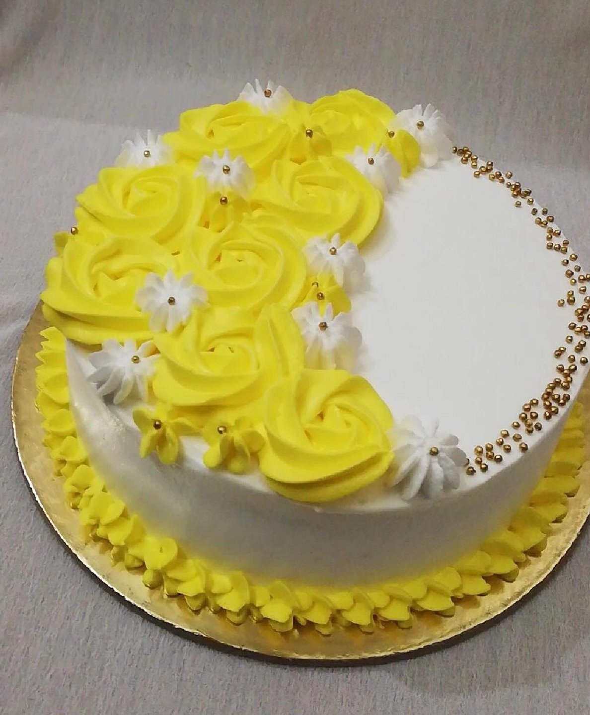 Pink & Yellow Buttercream Cake - i am baker