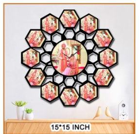Create Your Own  Hexagonal Clock - Black, 15*15