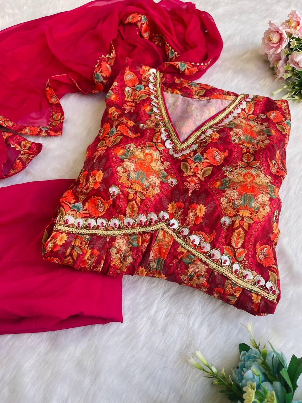 SUMMER SPCIAL ALIYA CUT DRESS PANT DUPATTA SET COLLECTION