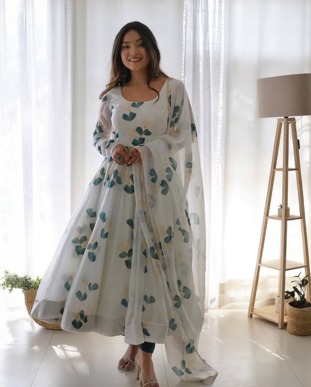 FANCY DIGITAL PRINTED GEORGTTE GOWN WITH DUPATTA