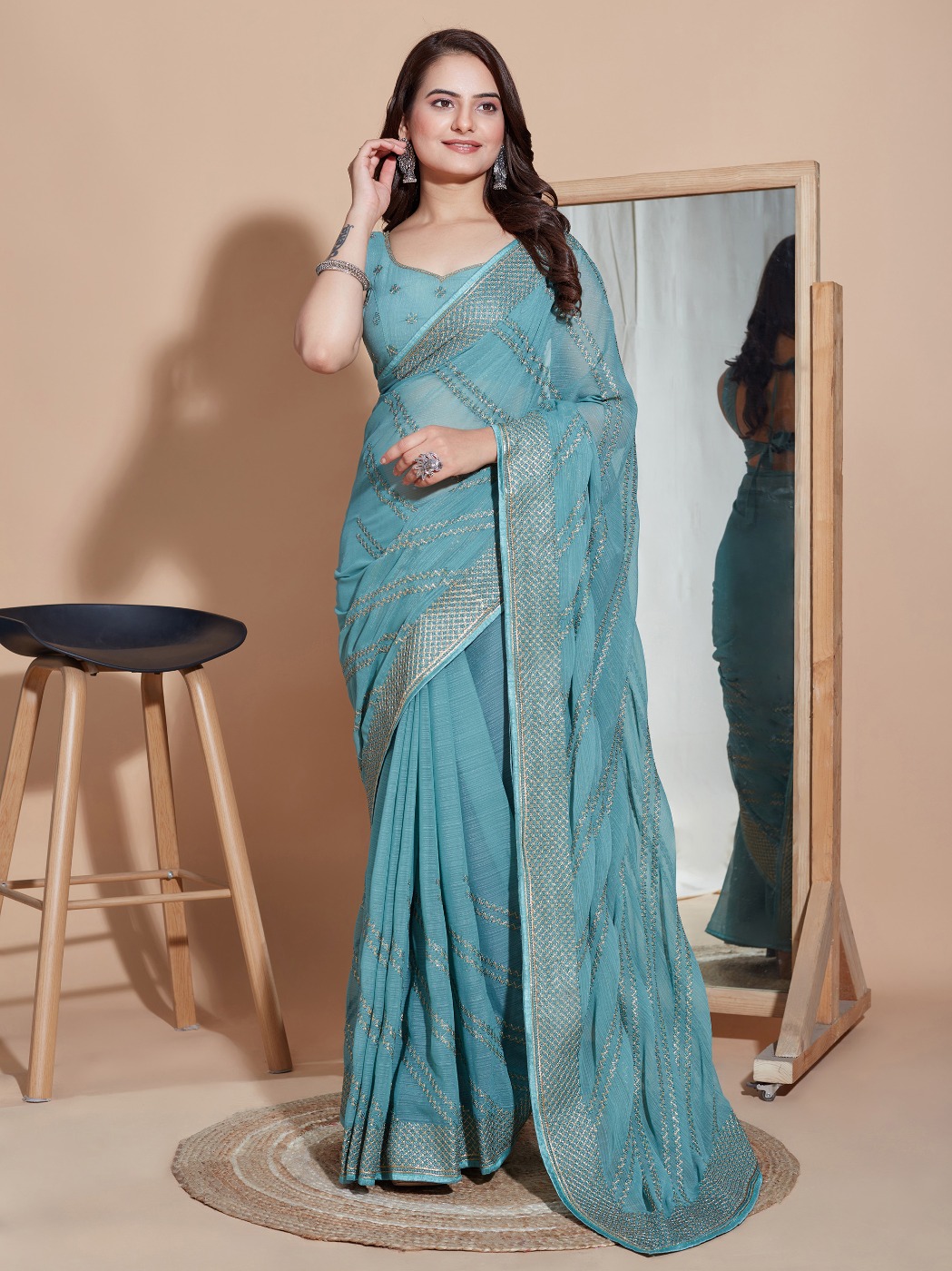 PARTY WEAR SOFT ZOMATO SILK SAREE WITH BLOUSE PIECE