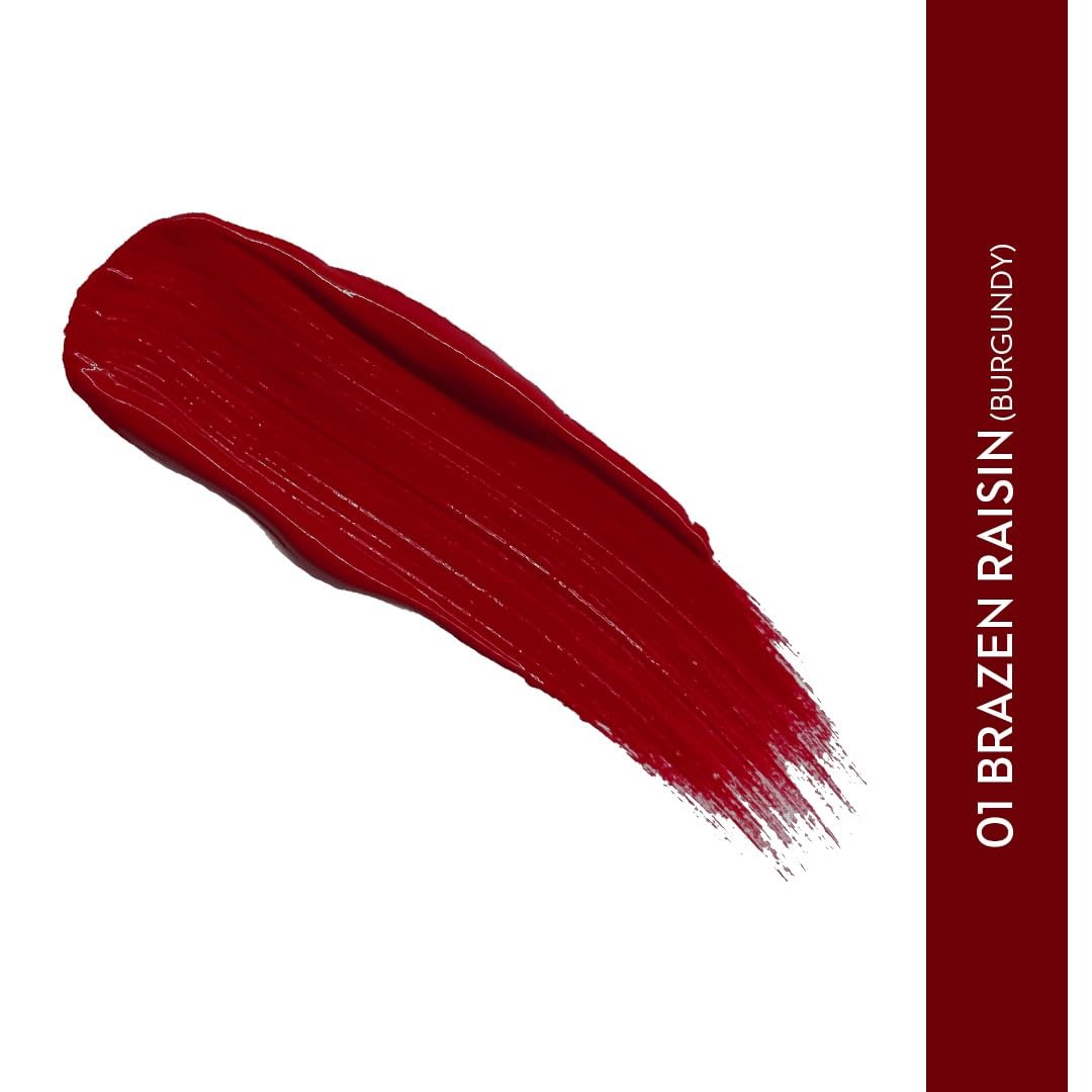 SUGAR Cosmetics - Smudge Me Not - Liquid Lipstick ,Ultra Matte, Transferproof and Waterproof, Lasts Up to 12 hours ,4.5ml - 01 Brazen Raisin (Burgundy)