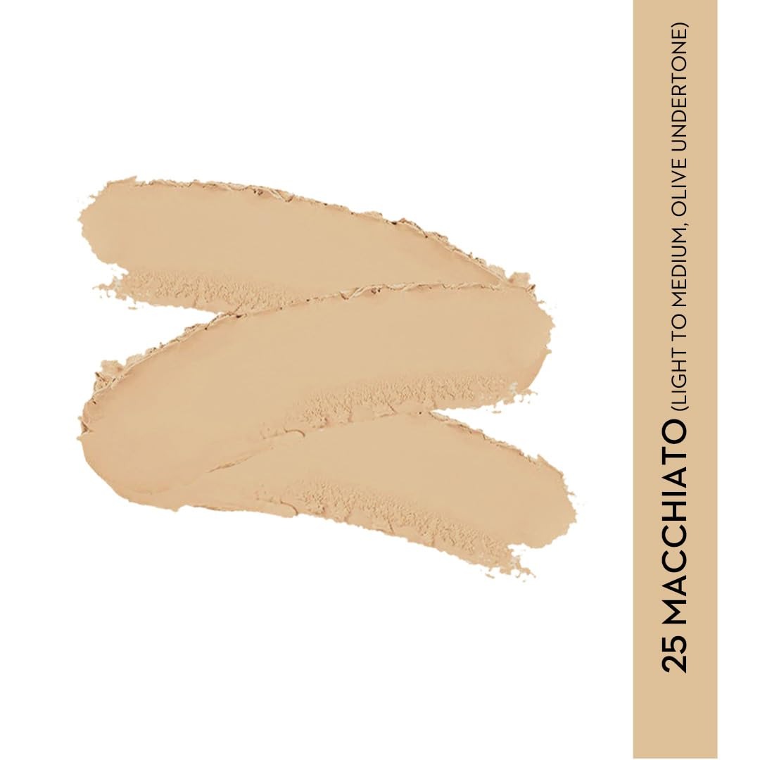 SUGAR Cosmetics Ace Of Face Foundation Stick  - Waterproof, Full Coverage Foundation for Women with Inbuilt Brush | Mini - 7 g - 25 Macchiato (Light Medium, Olive Undertone)