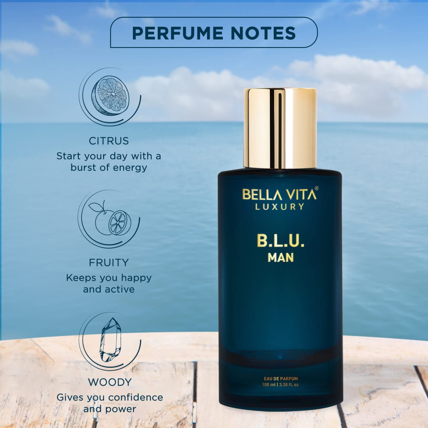 Bella Vitta Bella Vita Luxury B.L.U Man Eau De Parfum Perfume for Men