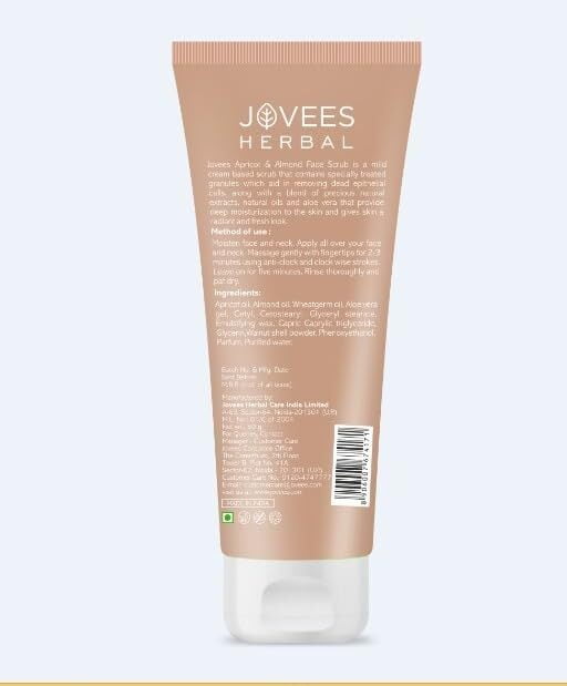 JOVEES HERBAL Jovees Herbal Apricot & Almond Scrub Face Scrub Reduces Pigmentation Gently Removes dead Skin Cells