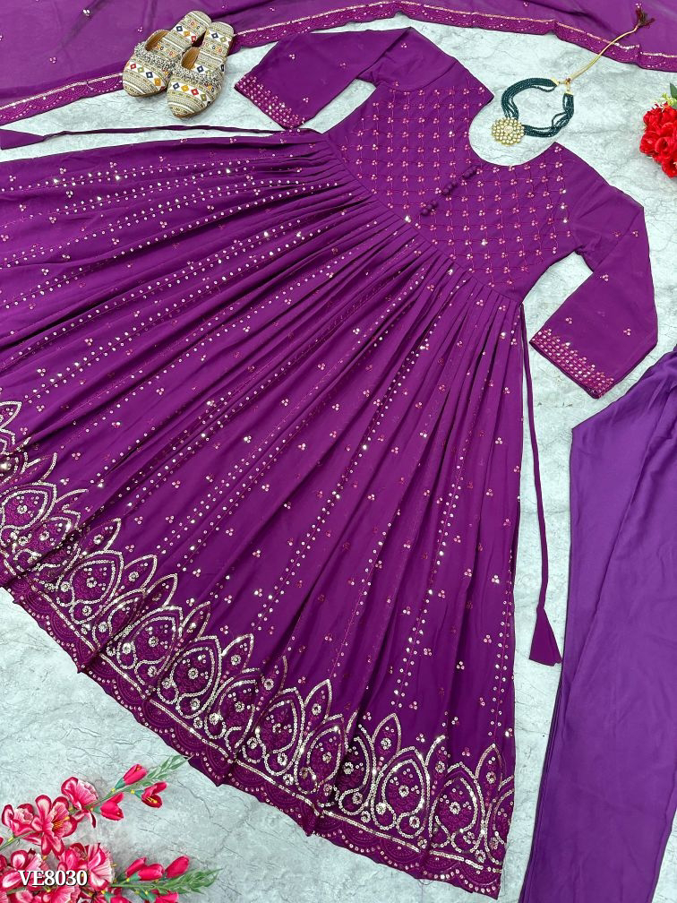PARTY WEAR LOOK GOWN - M, Wine