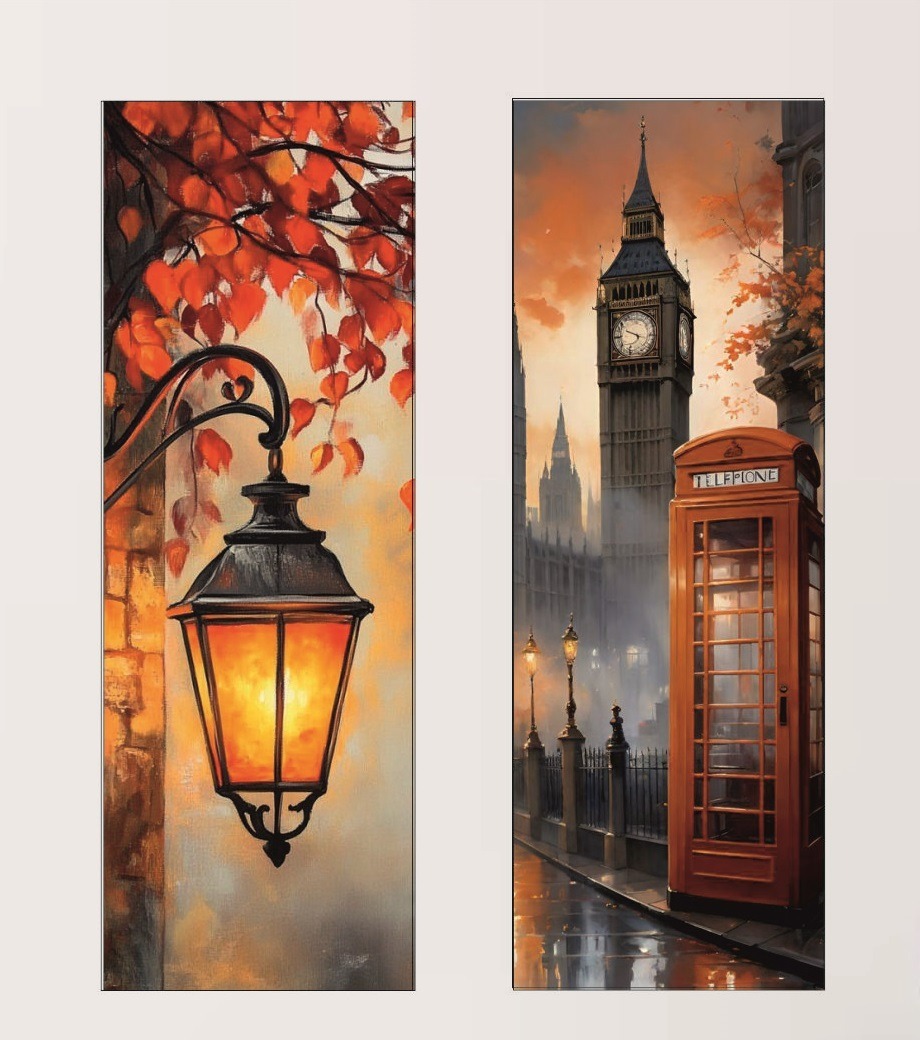 London Telephone Booth And Light Wall Decor