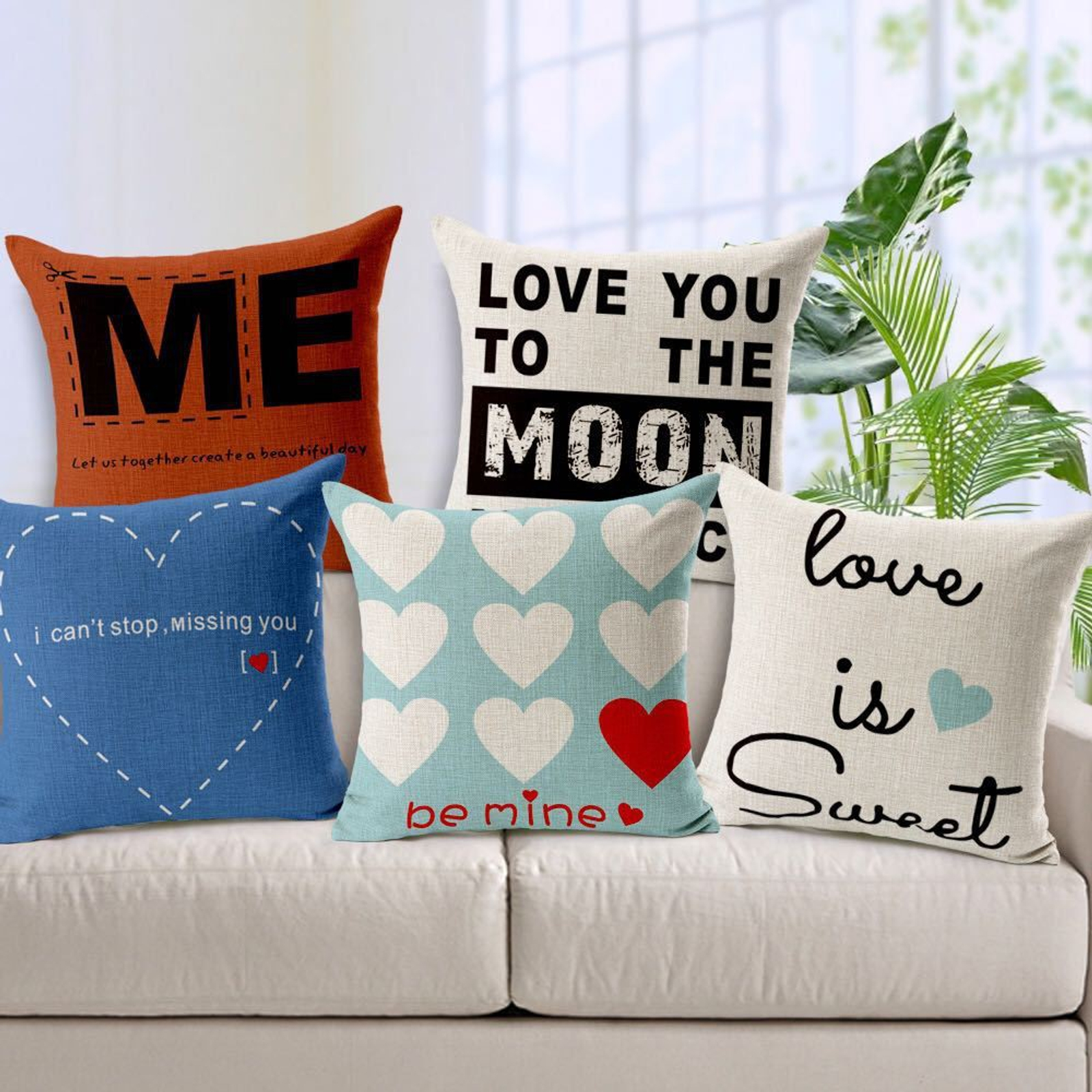 Panipat Textile Hub 3D digital printed Cushion Cover Pack of 5 ( 16 inch x 16 Inch)