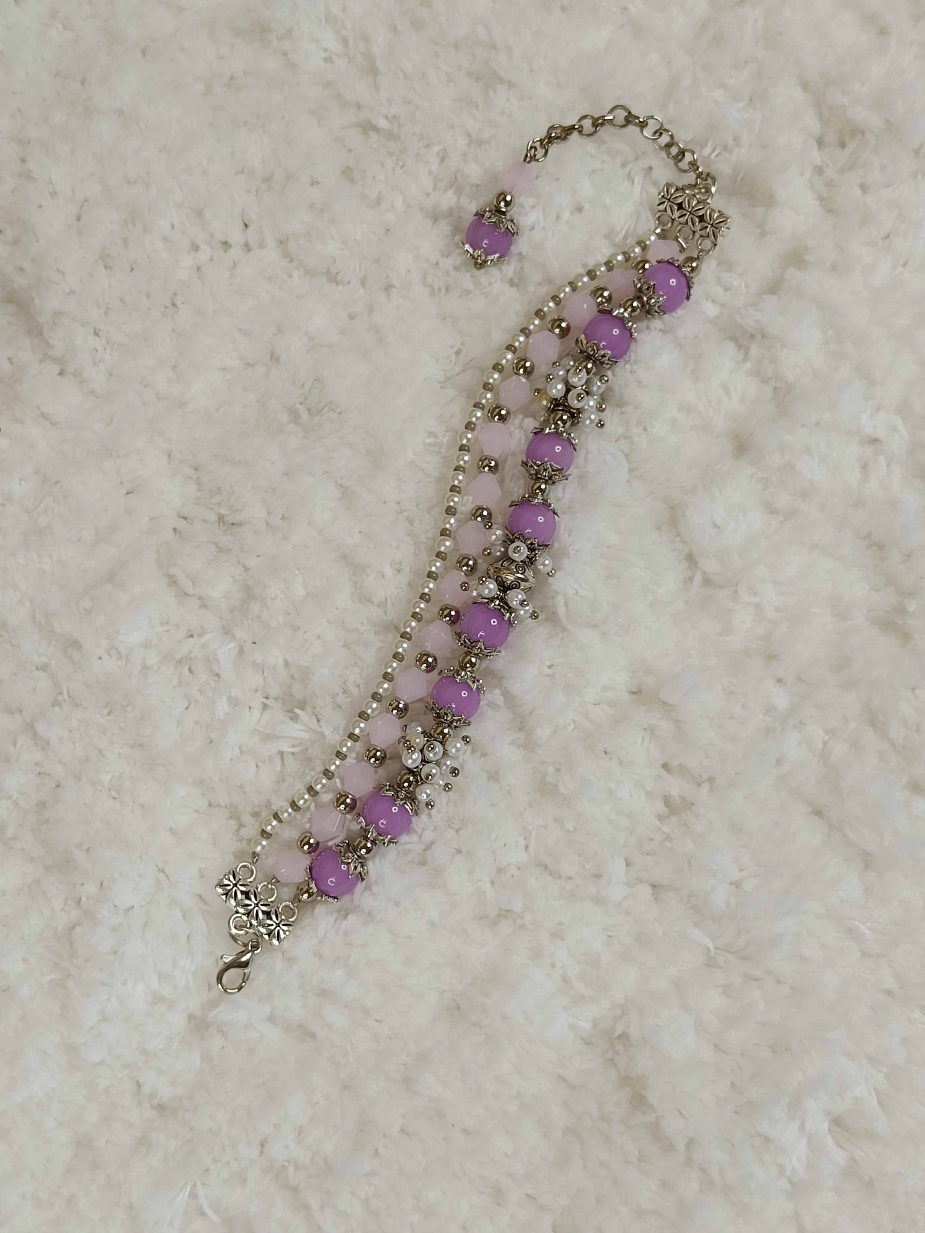 Three Layered Purple Bracelet 