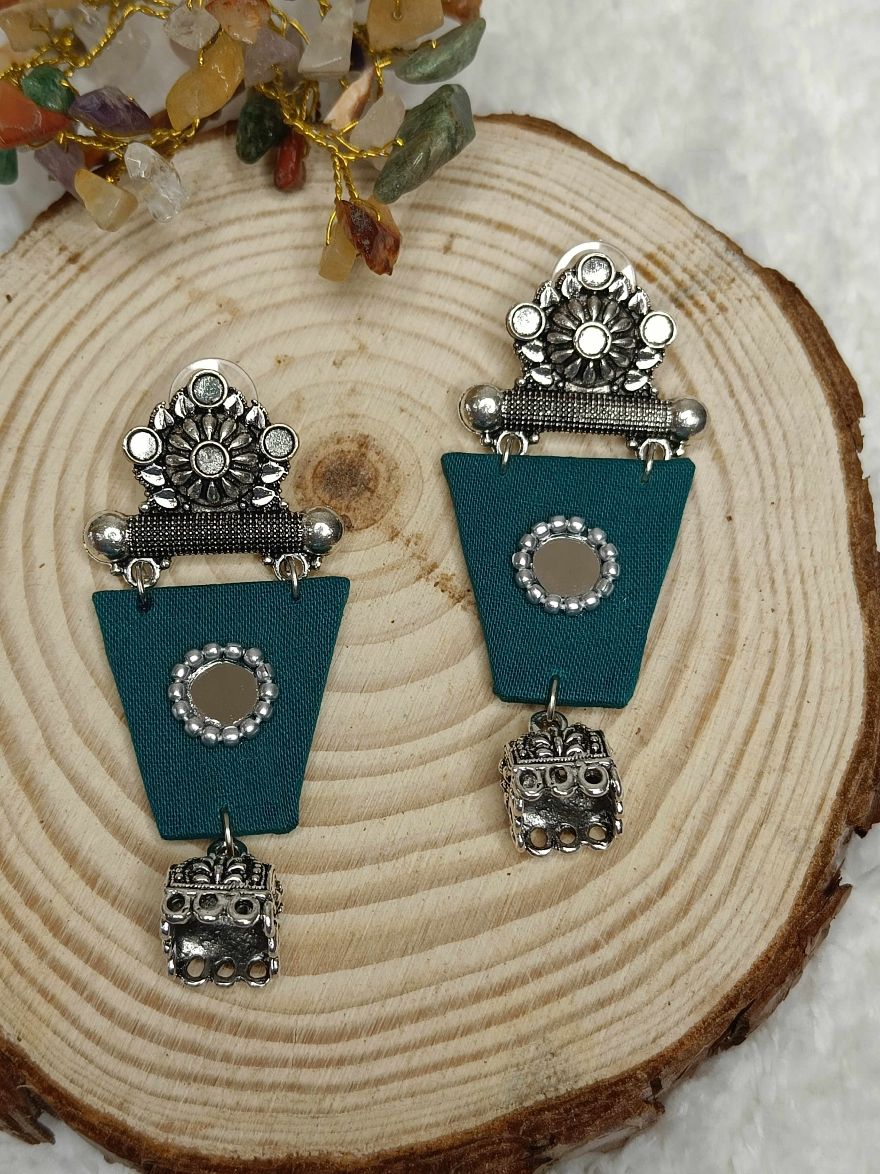 Vibha Earrings  - Teal