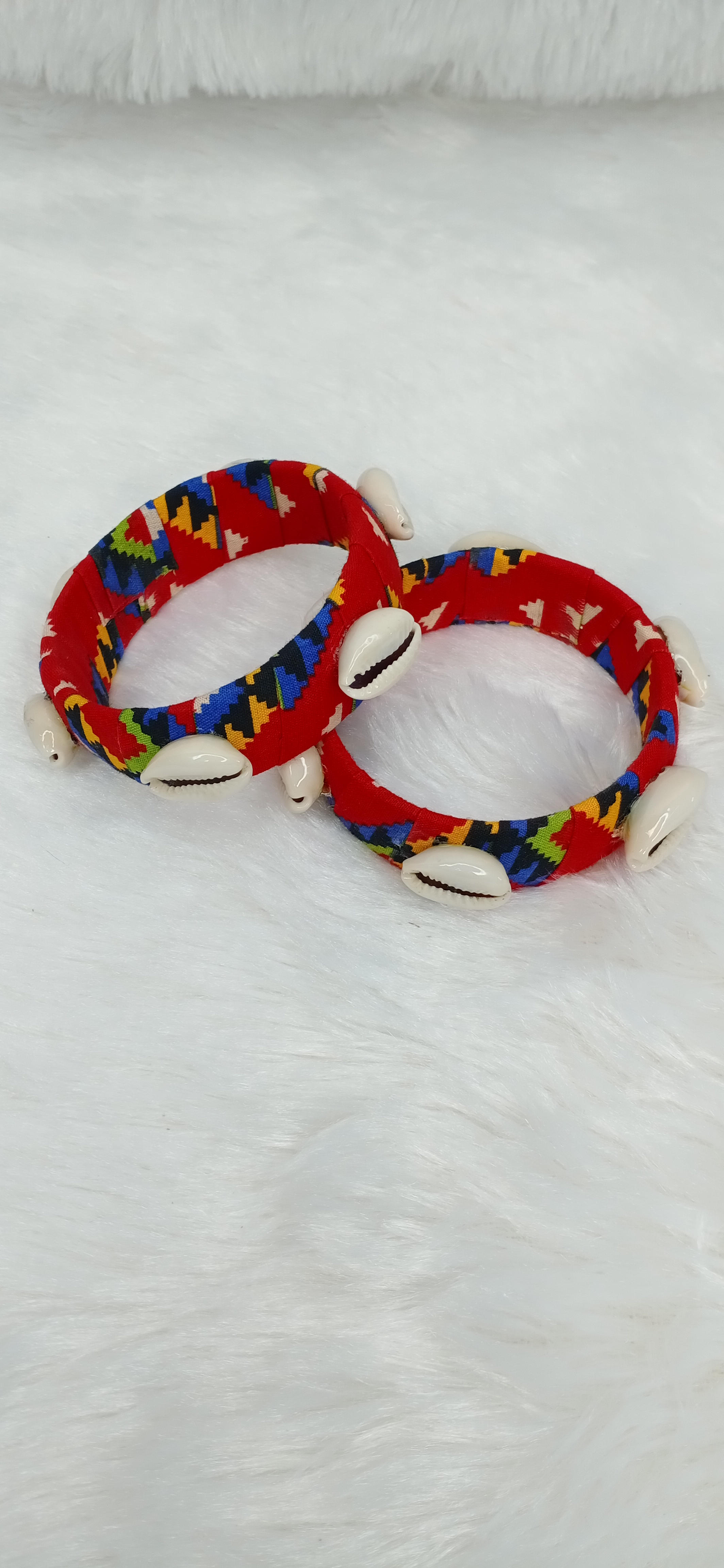 Fabric Cowrie Bangle - 2.6