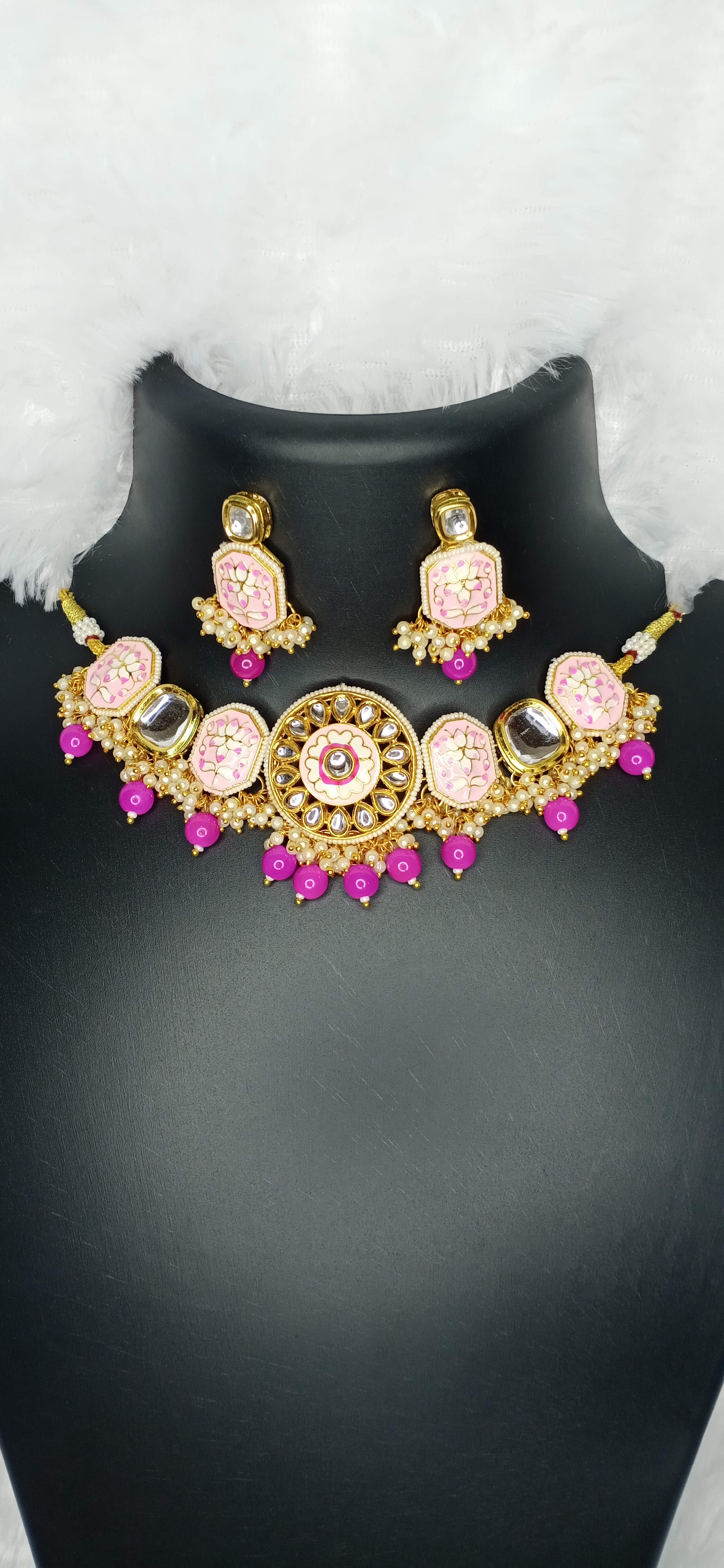 Pink Meenakari Choker