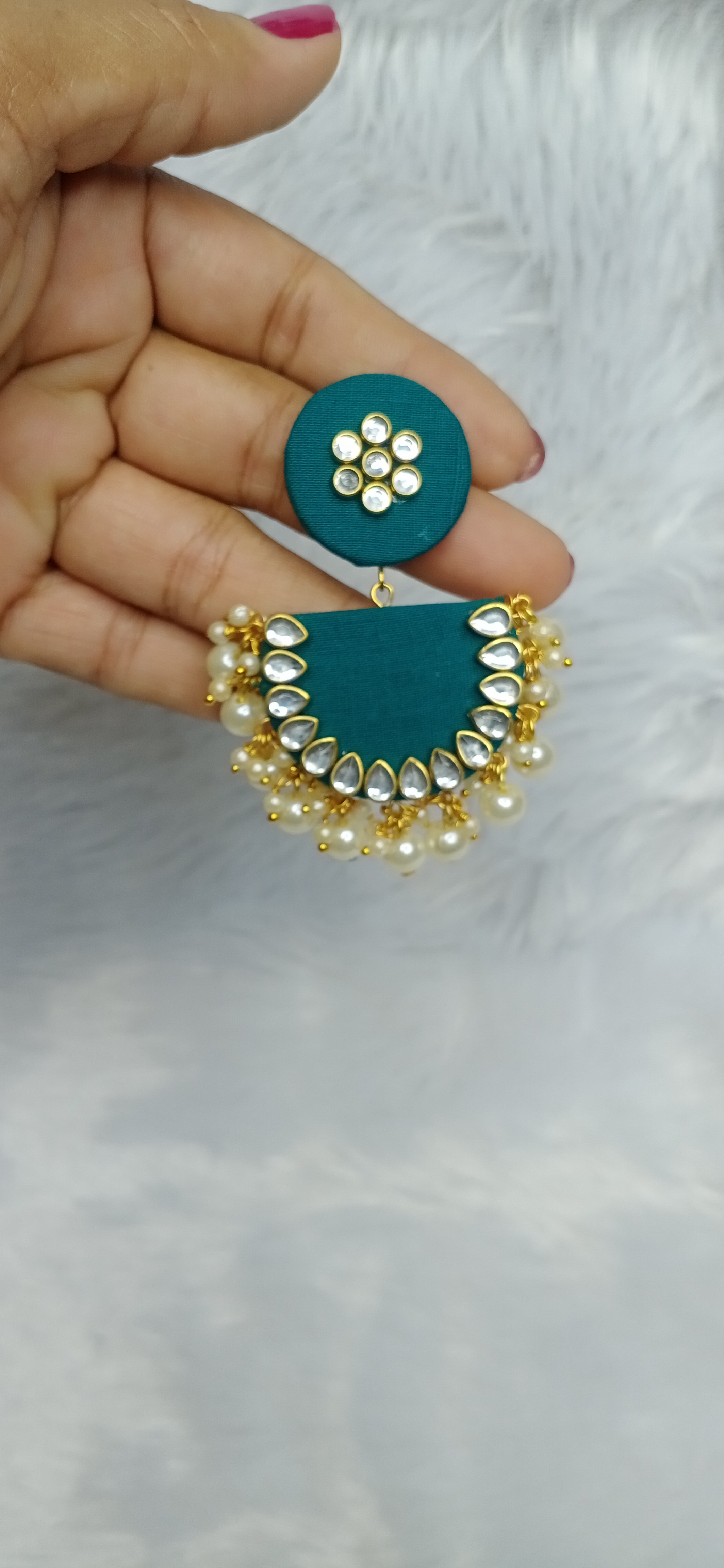 Green Kundan Earrings 