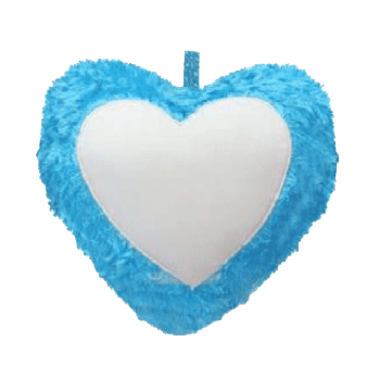 Fur Pillow - Heart Shape - Blue