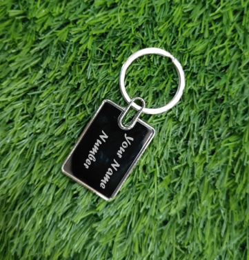 Metal Engraved Keychain - Rectangle Shape