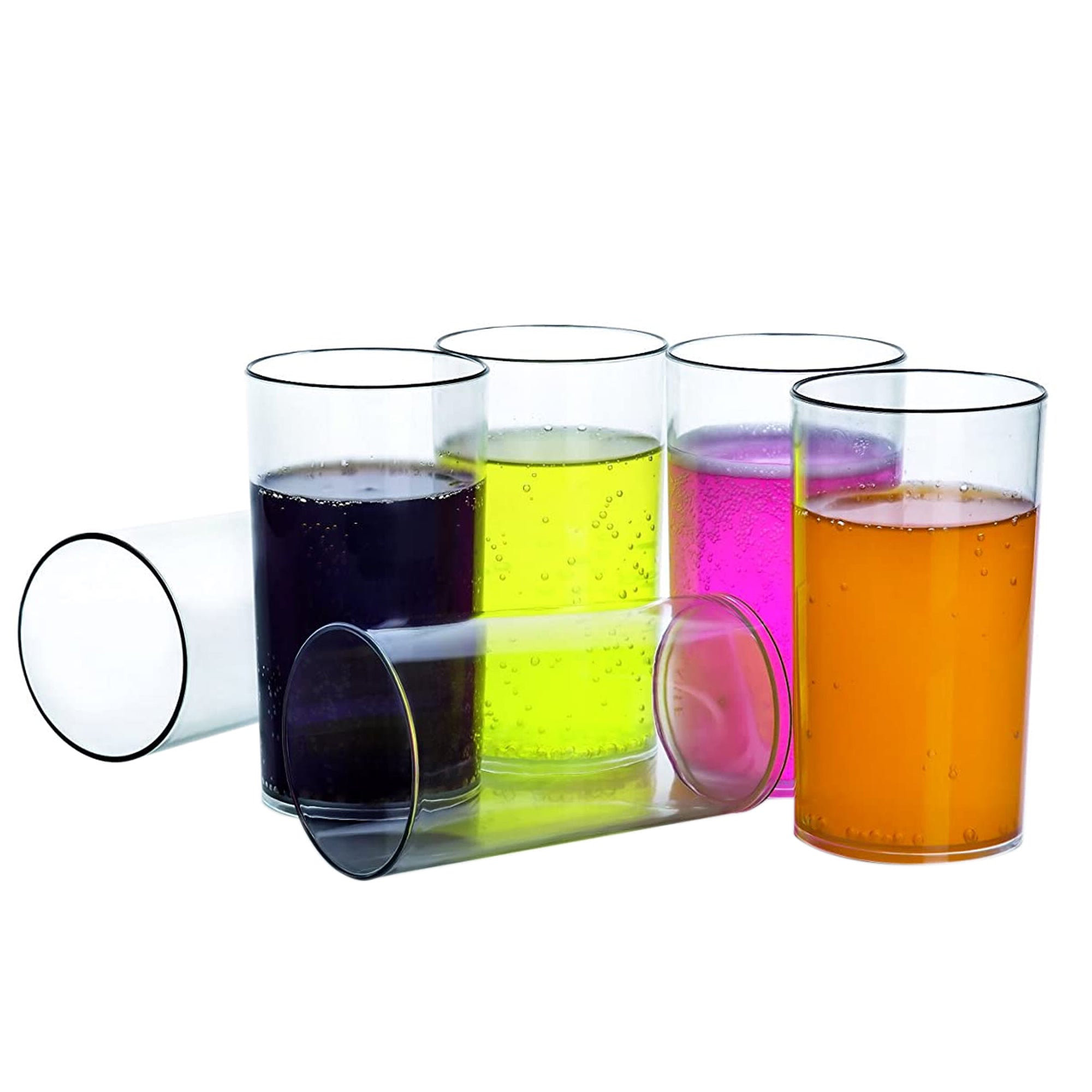 Heavy unbreakable Stylish Plastic Clear look fully Transparent Glasses Set 330ml (6pcs) - 330ml