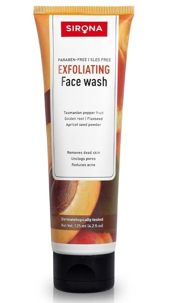 Sirona Natural Exfoliating Face Wash Facial Cleaner, 125 ml